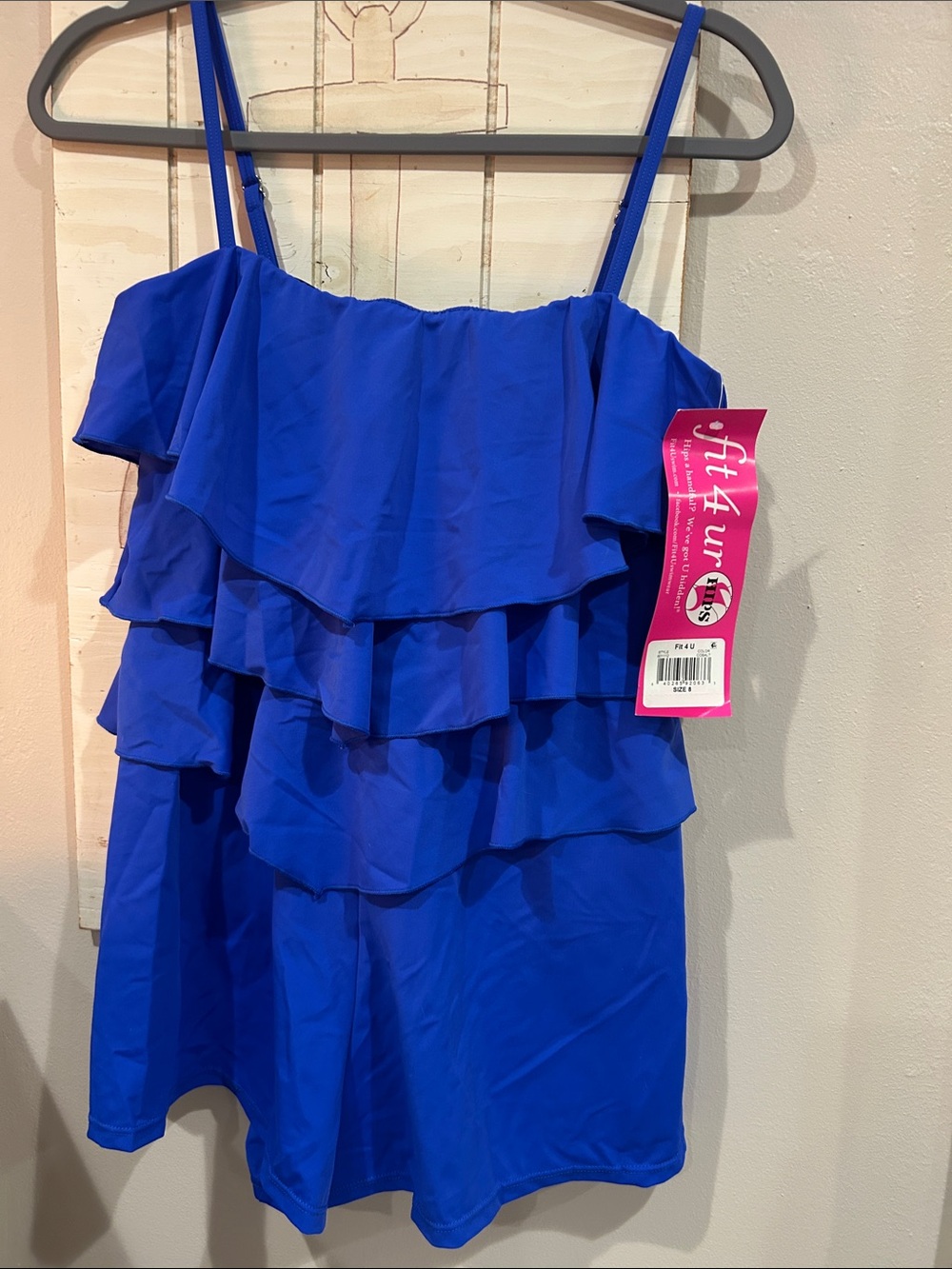 Fit 4 U Royal Blue Ruffle Tank Dress